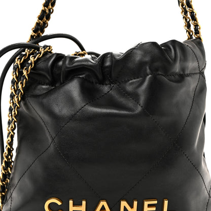 Chanel Shiny Calfskin Quilted Mini Chanel 22 Black 8 of 10