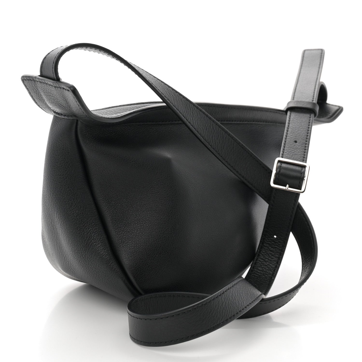 The Row Grained Calfskin Small Slouchy Banana Bag Black 3 of 10