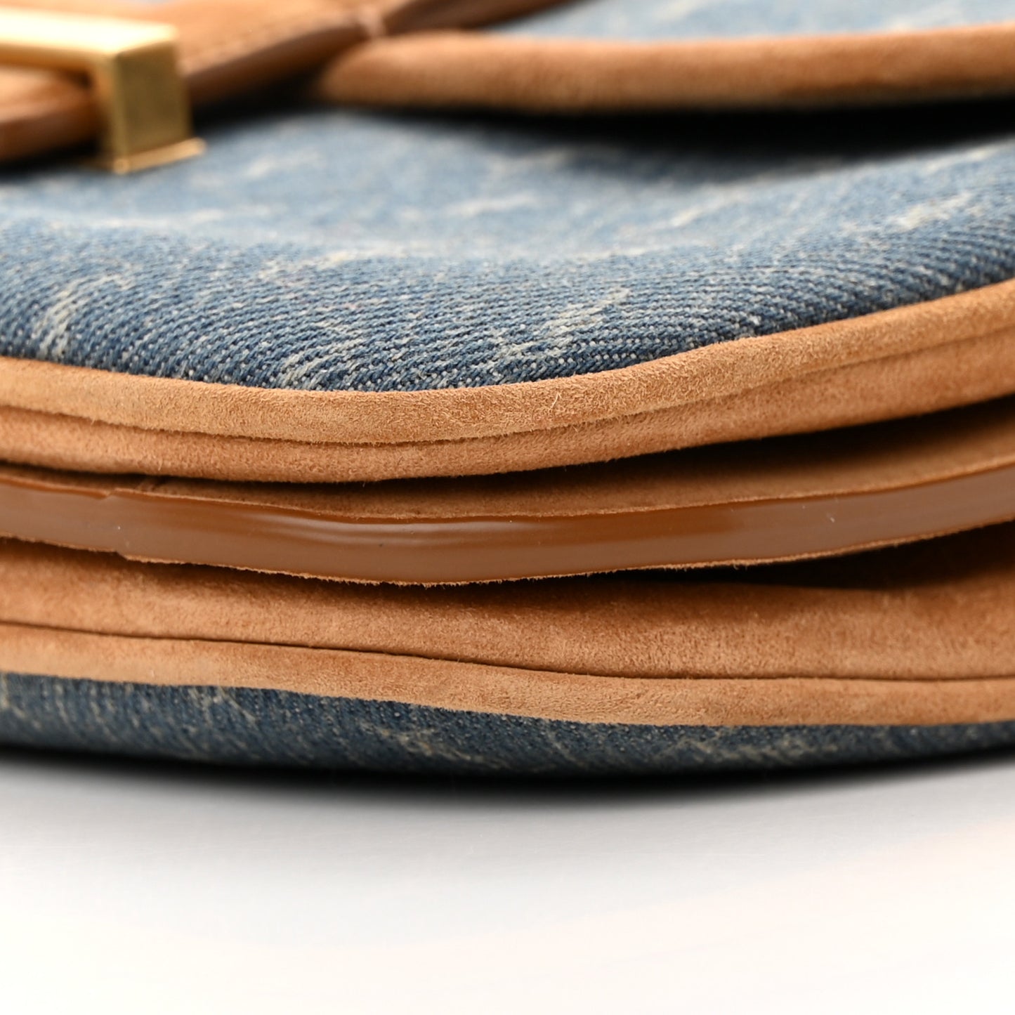 Suede All-Over Monogram Small Le Monogramme Satchel Denim