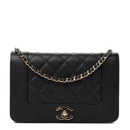 Chanel Caviar Quilted Vintage Mademoiselle Wallet On Chain WOC Black 1 of 12