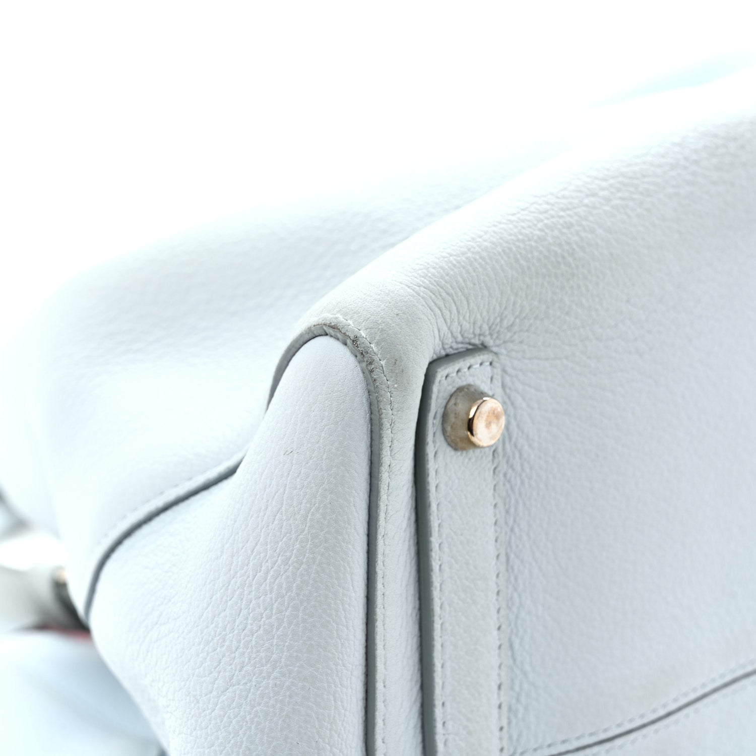 Christian Dior Supple Grained Calfskin Large Open Bar Tote Light Blue 9 of 12