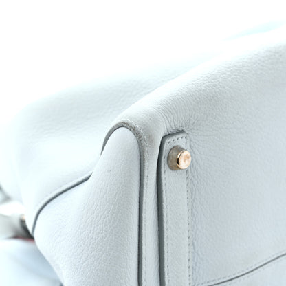 Christian Dior Supple Grained Calfskin Large Open Bar Tote Light Blue 9 of 12