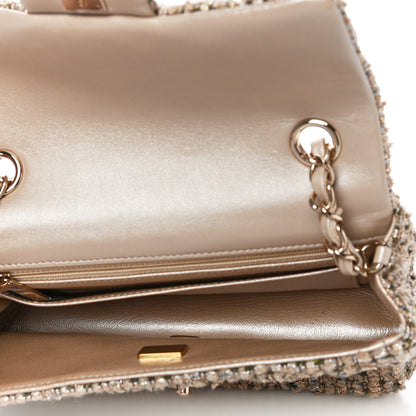 Chanel Tweed Quilted Mini Rectangular Flap Beige 5 of 10