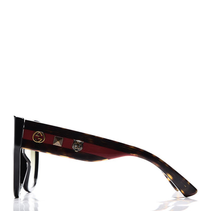 Gucci Acetate Square Frame Web Sunglasses GG0059S Black Tortoise 3 of 7