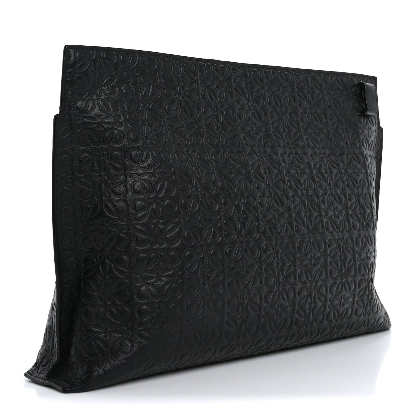Calfskin Embossed Repeat T Pouch Black