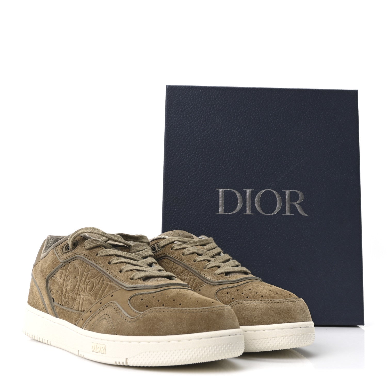 Christian Dior Suede Calfskin Mens B27 Uptown Low Top Sneaker 40 Khaki 10 of 10