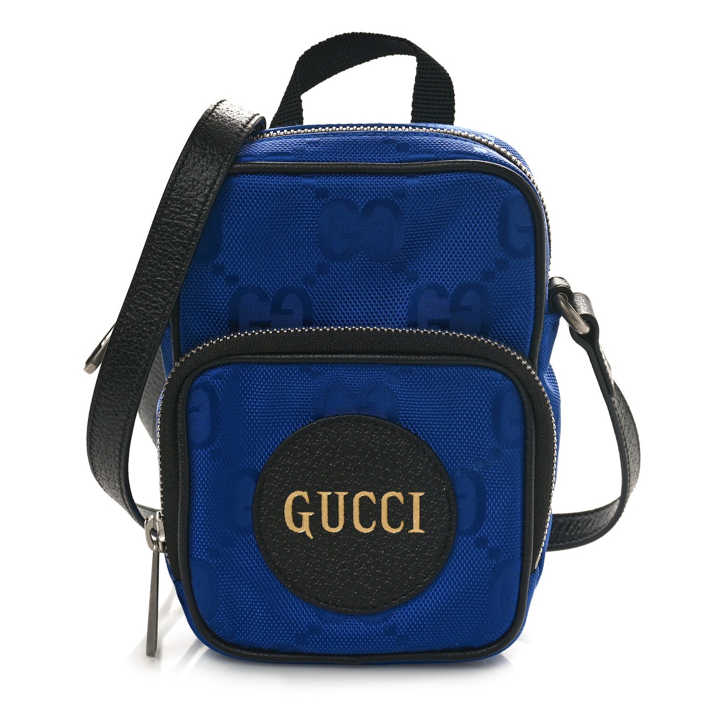Econyl Nylon Monogram Off The Grid Shoulder Bag Guilted Blue Black