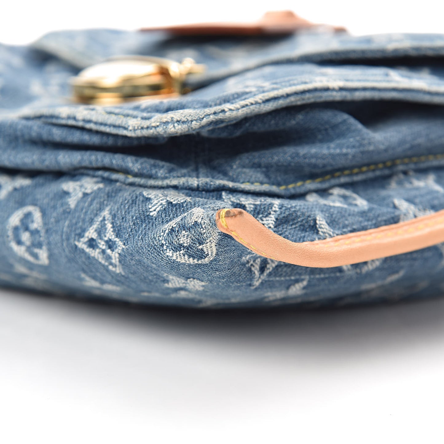 Monogram Denim Sac Plat Blue