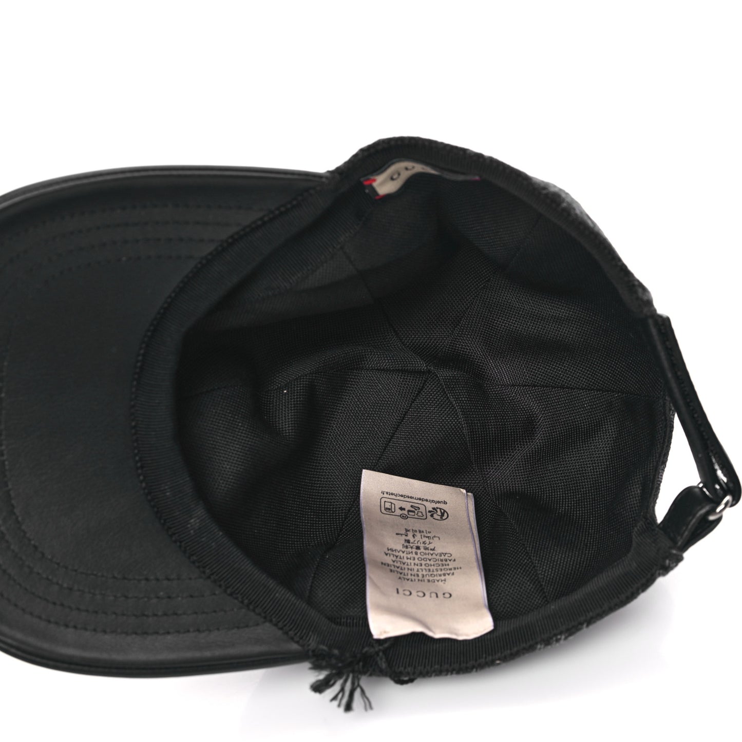 Denim Calfskin GG Monogram Baseball Hat S Black Grey