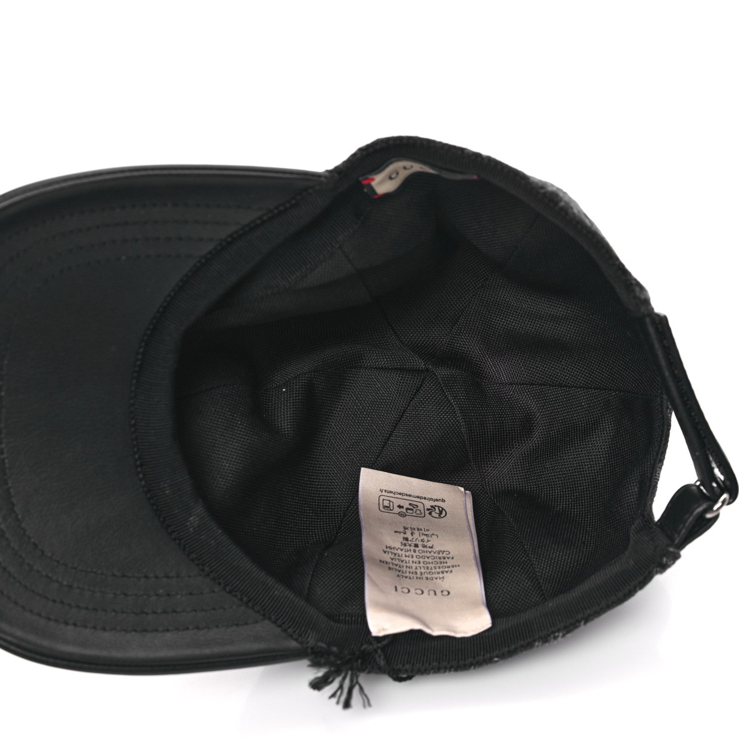 Gucci Denim Calfskin GG Monogram Baseball Hat S Black Grey 7 of 9