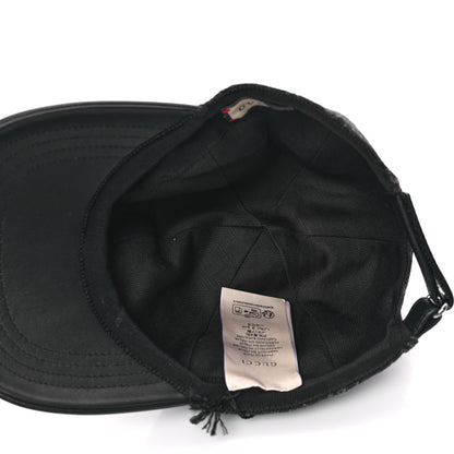 Gucci Denim Calfskin GG Monogram Baseball Hat S Black Grey 7 of 9