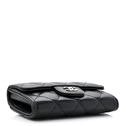 Chanel Lambskin Quilted Flap Card Holder Wallet Black 4 of 13