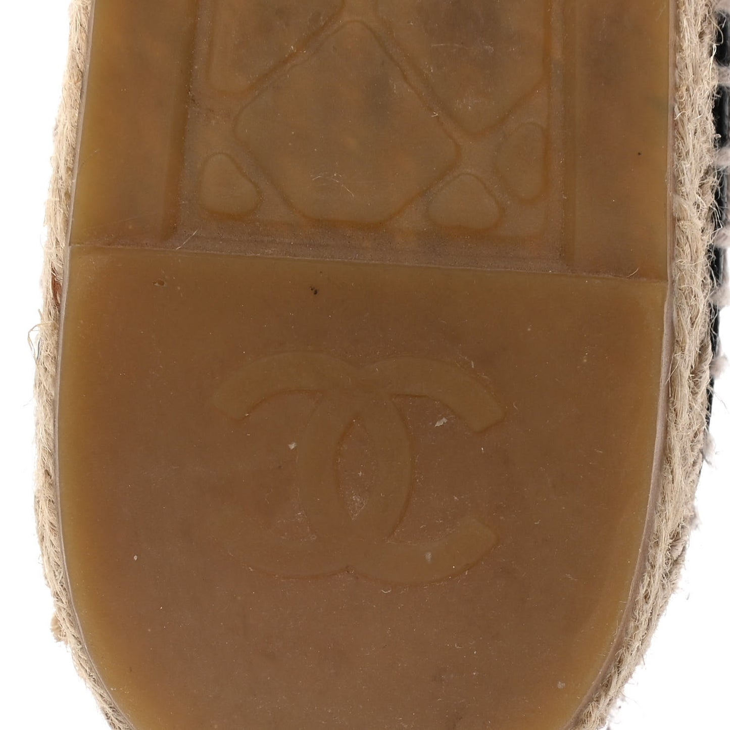 Mesh Lambskin Check Print CC Espadrilles 41 Blue Black White