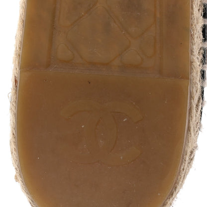 Chanel Mesh Lambskin Check Print CC Espadrilles 41 Blue Black White 8 of 18