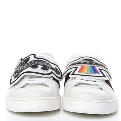 Gucci Calfskin Ayers Web UFO Dragon Embroidered Mens Ace Sneakers 11 White 2 of 9
