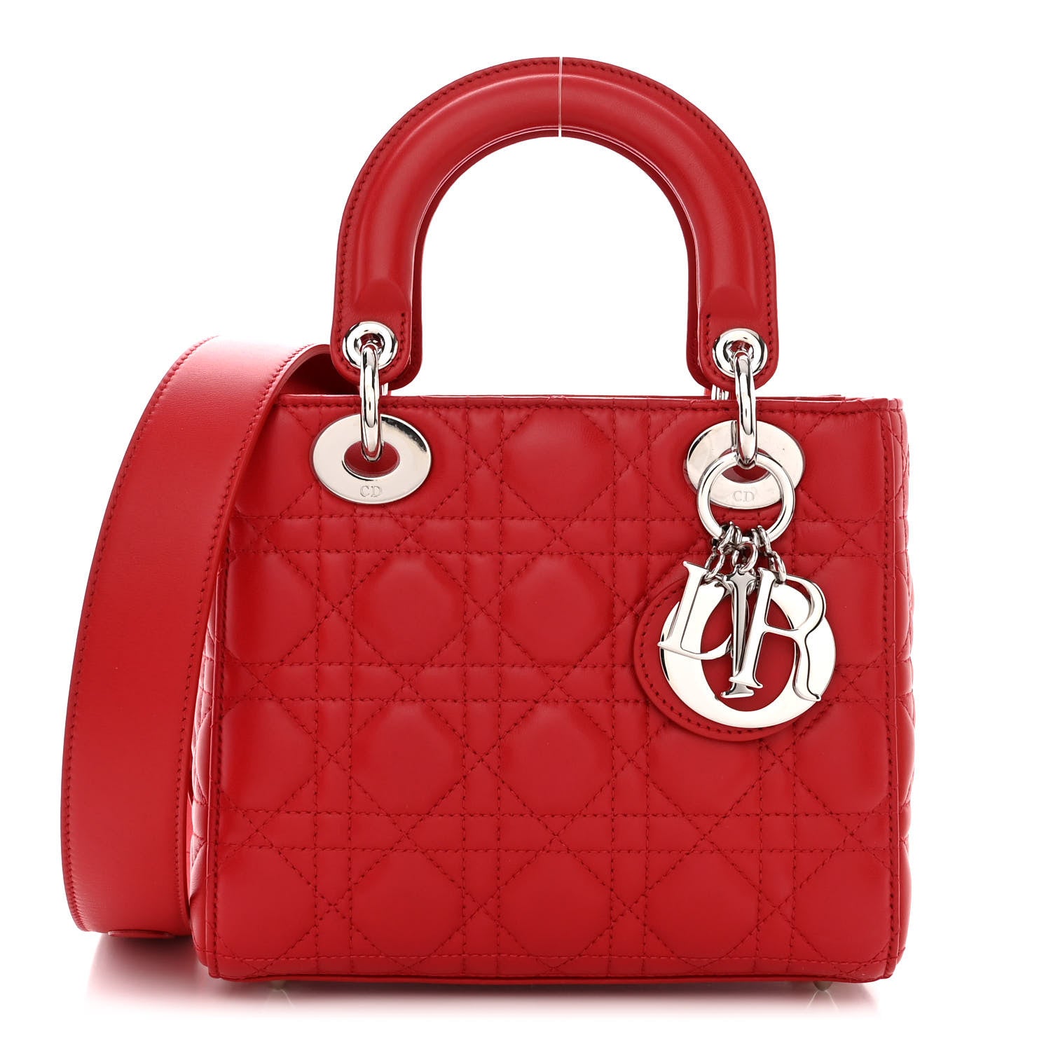 Christian Dior Lambskin Cannage Small My ABCDior Lady Dior Red 1 of 11