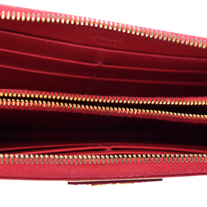 Prada Saffiano Triangle Zip Around Wallet Fuoco 8 of 8