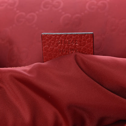 Gucci Nylon Monogram Dollar Calfskin Flat Messenger Bag Vibrant Red 7 of 11