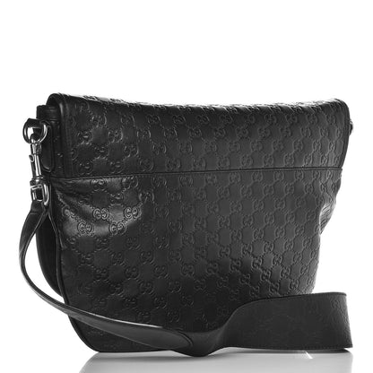 Gucci Guccissima Flap Messenger Bag Black 3 of 10