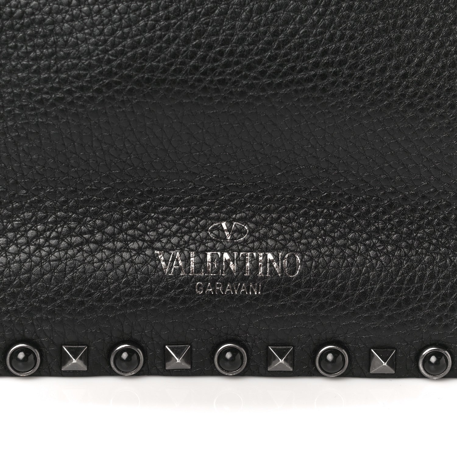 Valentino Garavani Pebbled Calfskin Onyx Medium Rockstud Rolling Flap Saddle Bag Black 13 of 21
