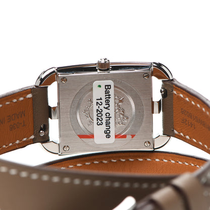 Hermes Stainless Steel Swift 23mm Cape Cod Double Tour Quartz Watch Etoupe 4 of 7