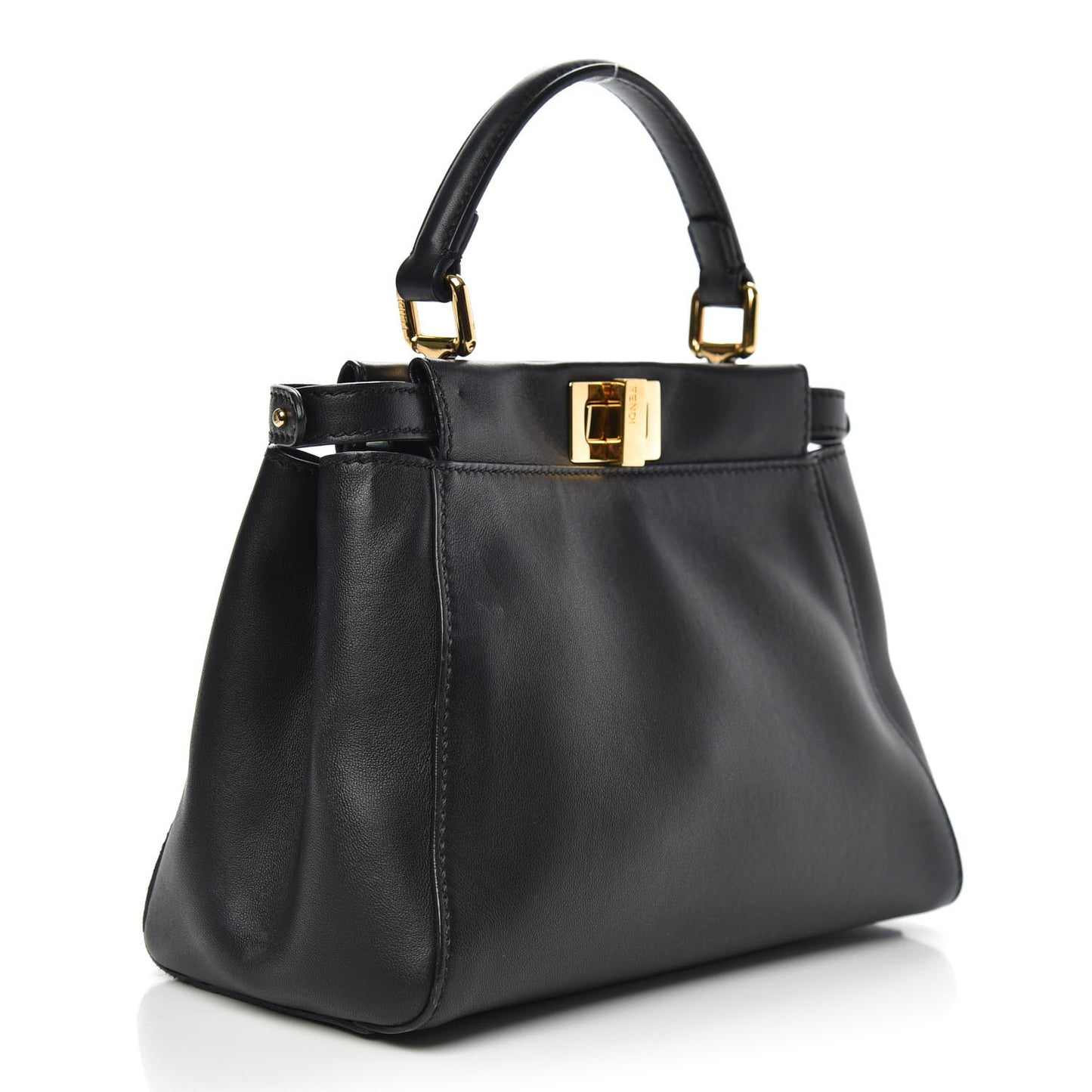 Pony Hair Studded Mini Peekaboo Iconic Satchel Black