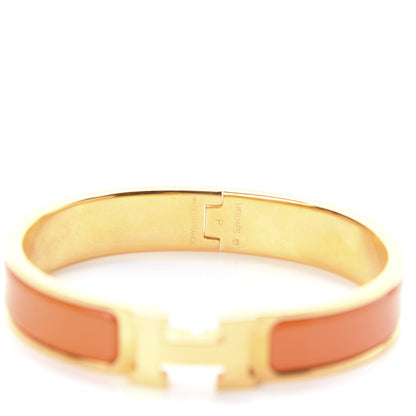 Hermes Enamel Narrow Clic Clac H Bracelet GM Orange 3 of 4