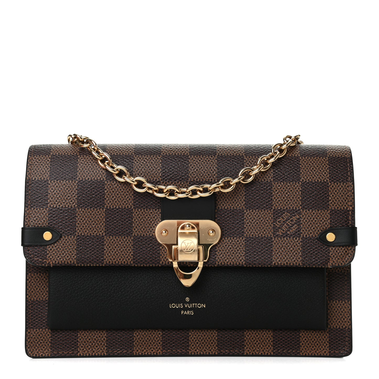 Damier Ebene Vavin Chain Wallet Black