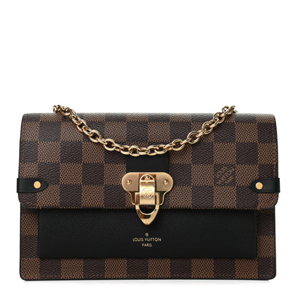 Louis Vuitton Damier Ebene Vavin Chain Wallet Black 1 of 12