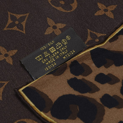 Louis Vuitton Silk Leopard Monogram Square Scarf 4 of 5