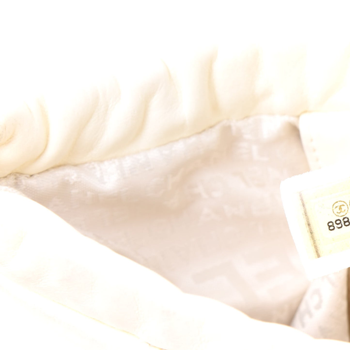 Lambskin Stitched Camellia Shoulder Bag White