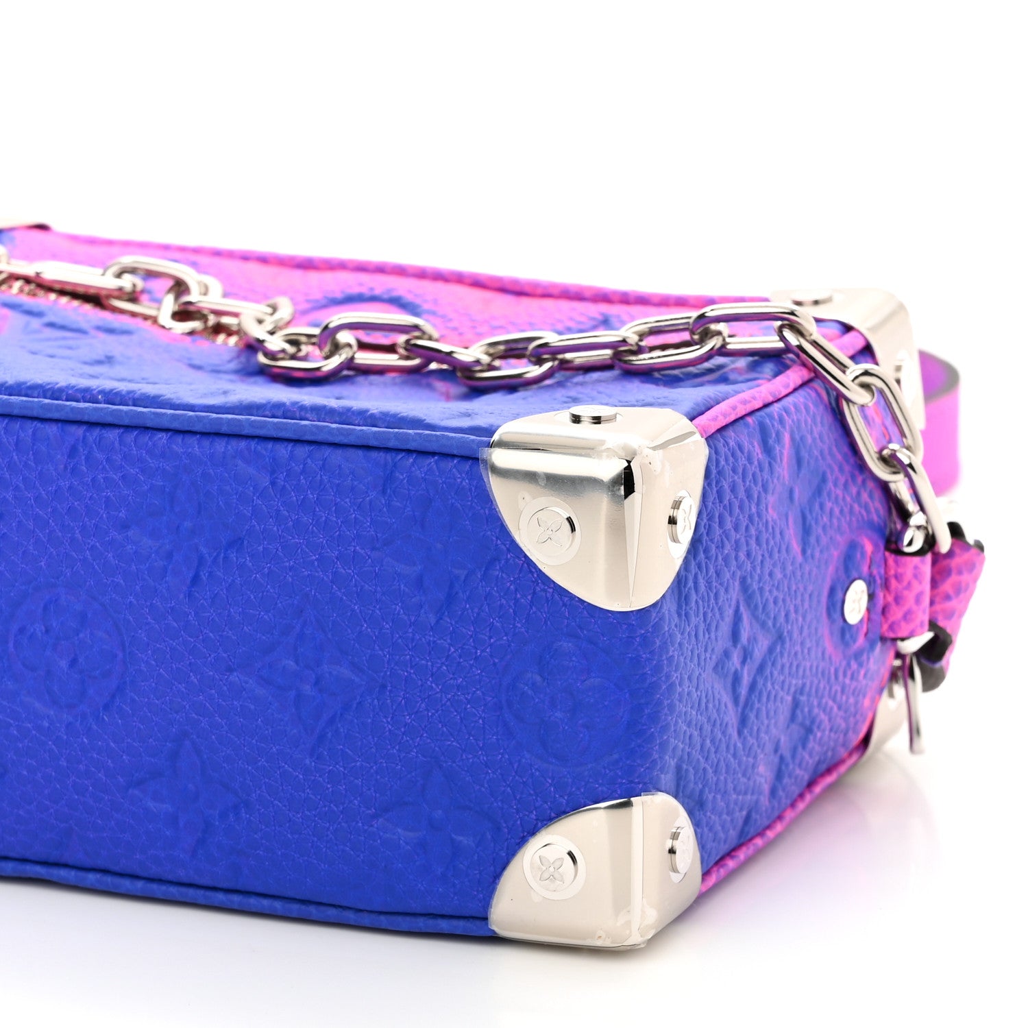 Louis Vuitton Taurillon Illusion Mini Soft Trunk Bleu Rose 9 of 10
