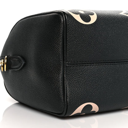Louis Vuitton Empreinte Monogram Giant Speedy Bandouliere 25 Black Beige 9 of 11