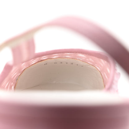 Chanel Sequins Satin Cap Toe CC Slingback Flat 37 Pink Black 9 of 10