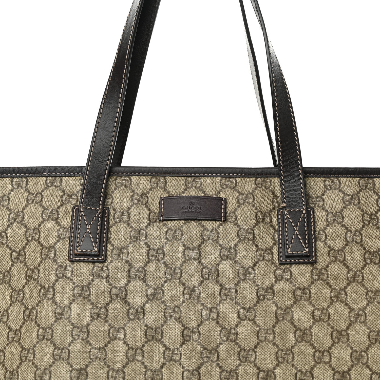 Gucci GG Supreme Monogram Large Zippered Shopping Tote Brown 8 of 15
