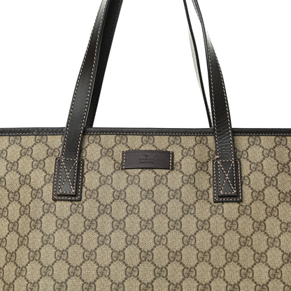 Gucci GG Supreme Monogram Large Zippered Shopping Tote Brown 8 of 15