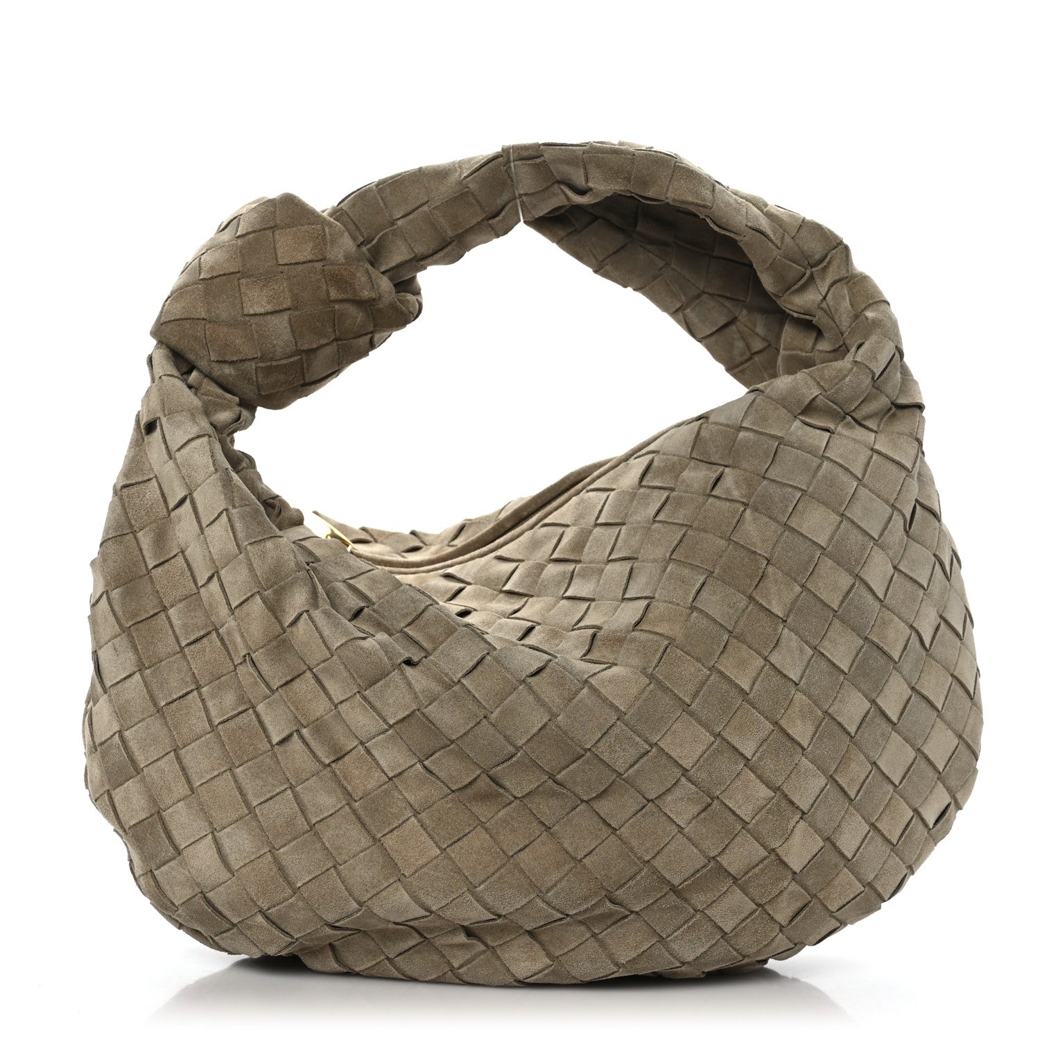Bottega Veneta Suede Calfskin Intrecciato Teen Jodie Hobo Taupe 1 of 8
