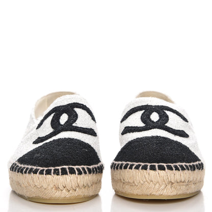 Chanel Fabric CC Espadrilles 37 Silver Black 2 of 10