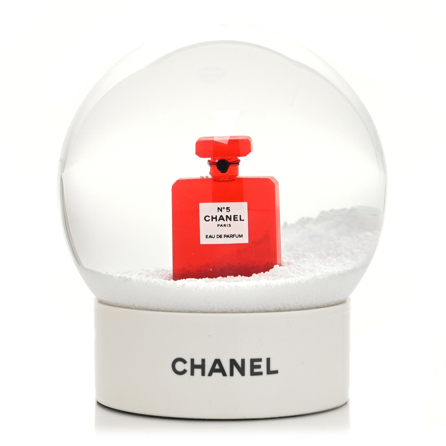 Chanel Glass N°5 Perfume Bottle Snow Globe White 1 of 8