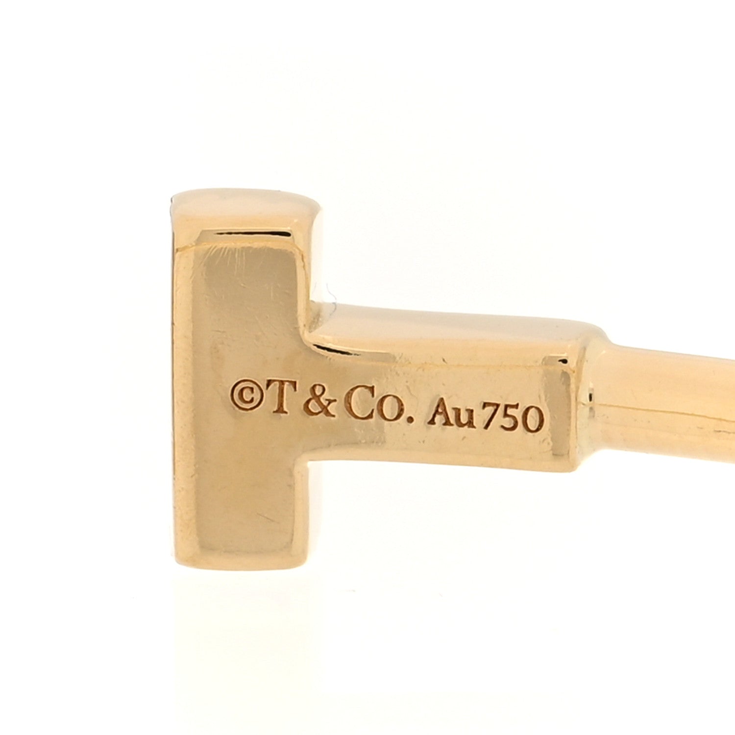 Tiffany 18K Yellow Gold Narrow T Wire Bracelet 3 of 4