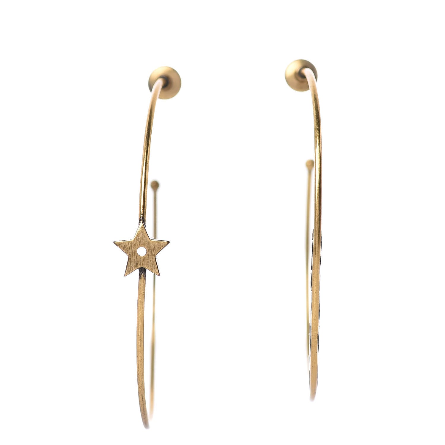Christian Dior Metal J'Adior Hoop Earrings Aged Gold 1 of 4