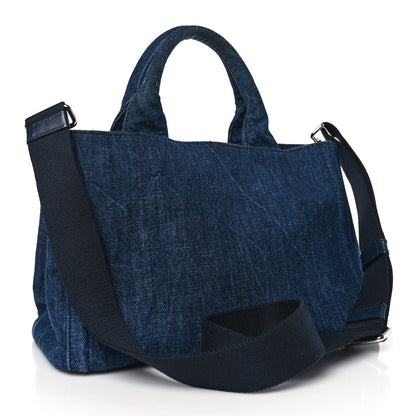Prada Canapa Denim Crystal Studded Tote Avio 3 of 8