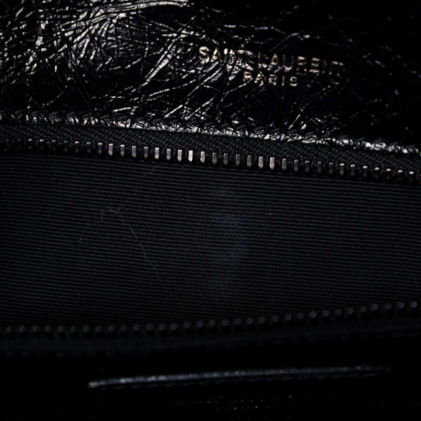 Crinkled Calfskin Matelasse Monogram Medium Niki Chain Satchel Black
