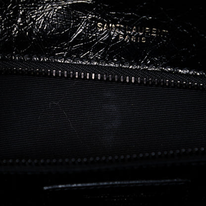 Saint Laurent Crinkled Calfskin Matelasse Monogram Medium Niki Chain Satchel Black 7 of 10