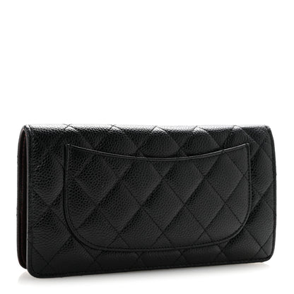 Chanel Caviar Quilted Yen Wallet Black 3 of 12
