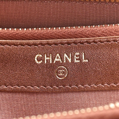 Chanel Goatskin Enamel Quilted Small Clutch With Chain Brown 6 of 10