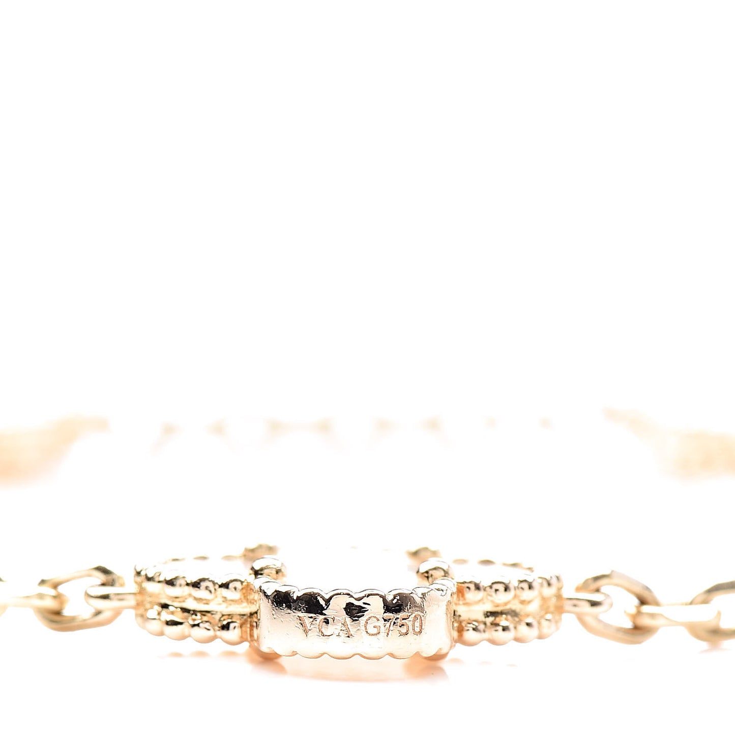 18K Yellow Gold Mother of Pearl 5 Motifs Vintage Alhambra Bracelet