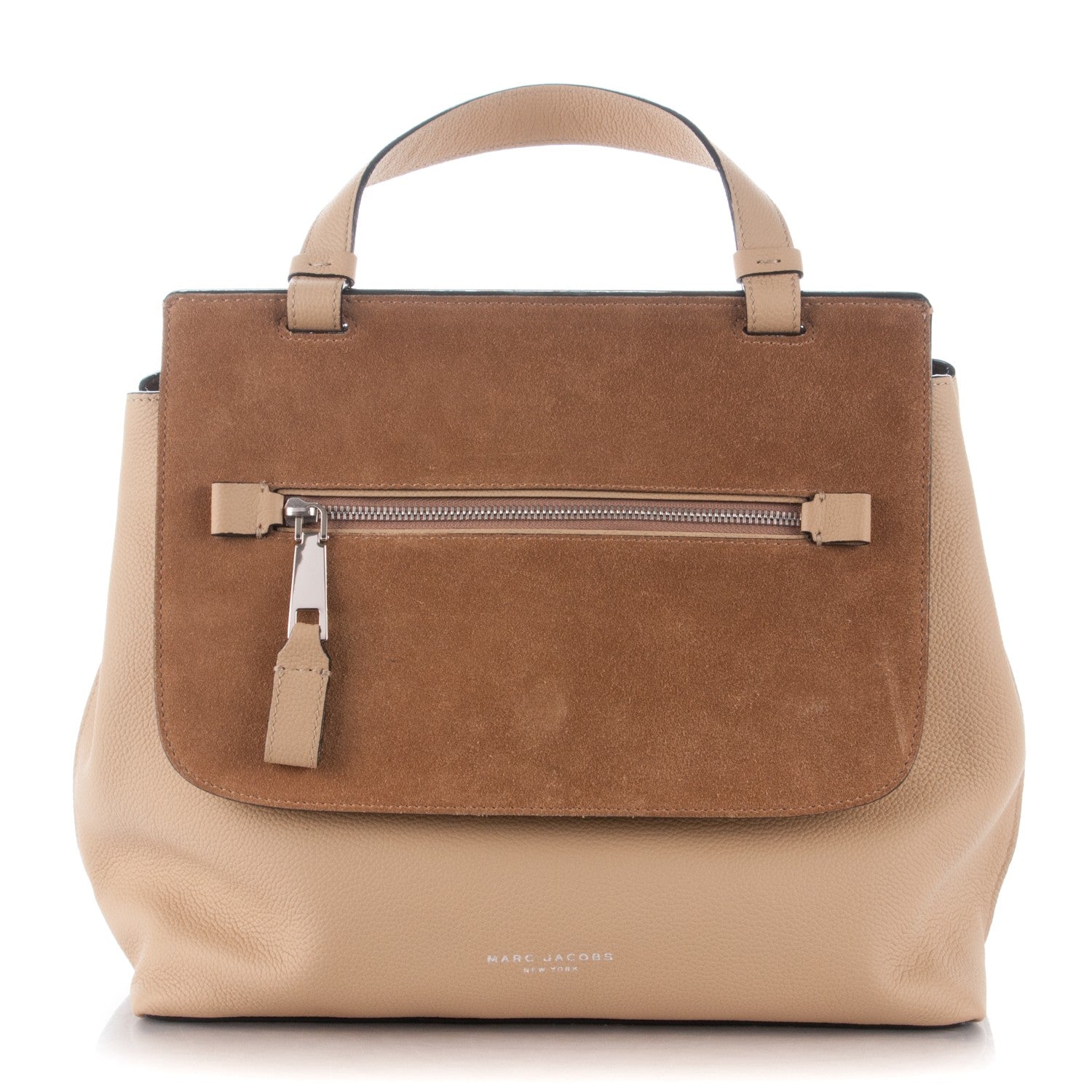 Marc Jacobs Calfskin Suede Large Waverly Satchel Camel 1 of 9