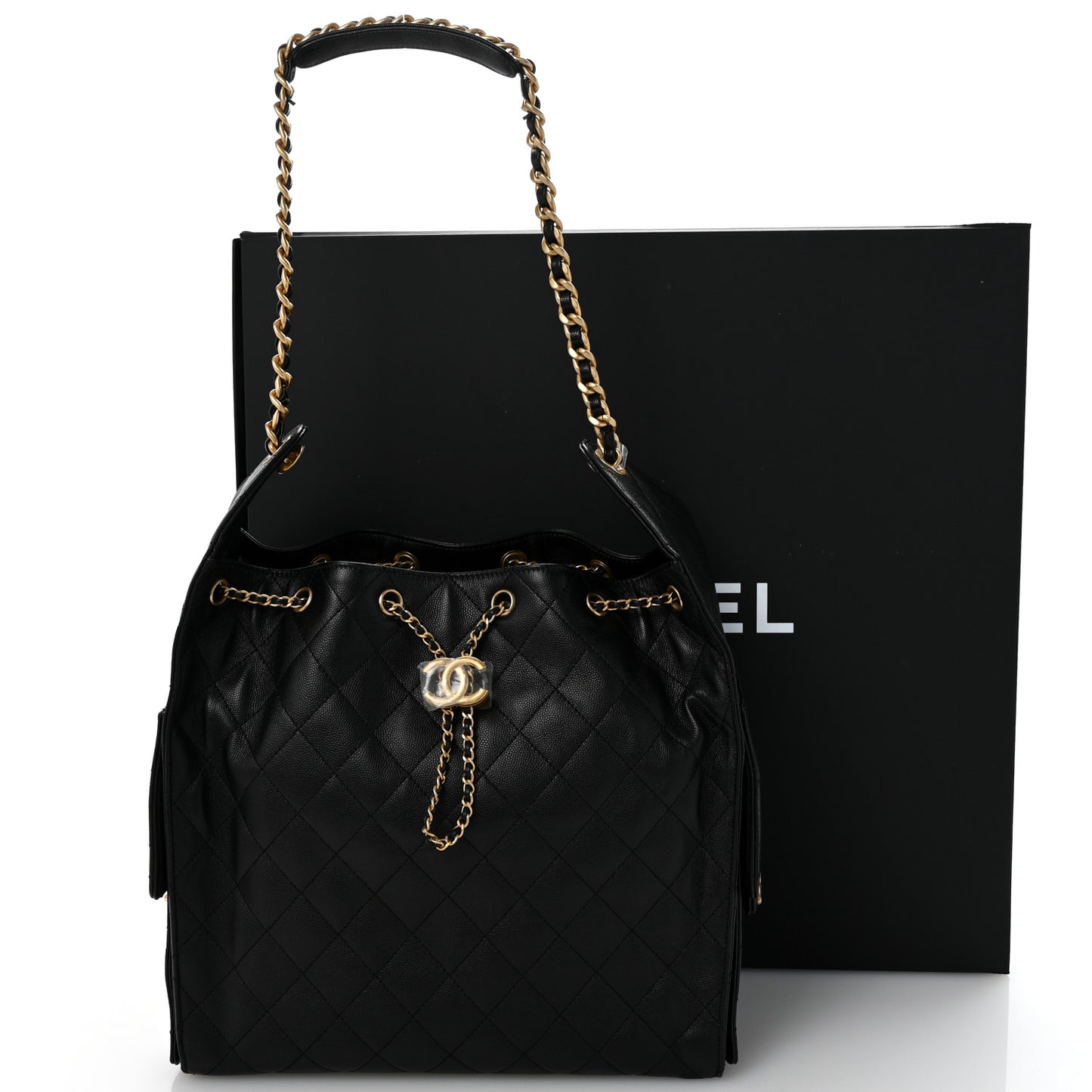 Caviar Quilted Medium Chanel 25 Handbag Black