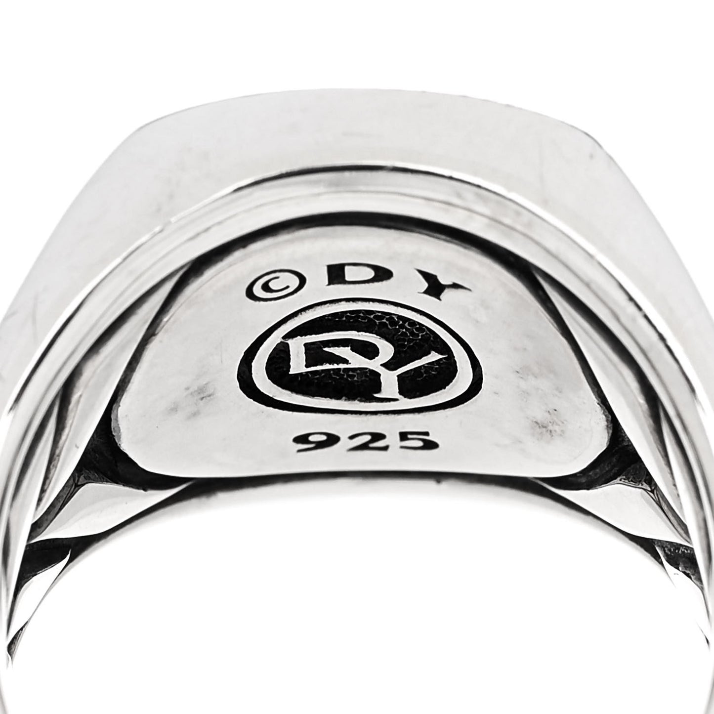 Sterling Silver Black Diamond Streamline Signet Ring 52 6
